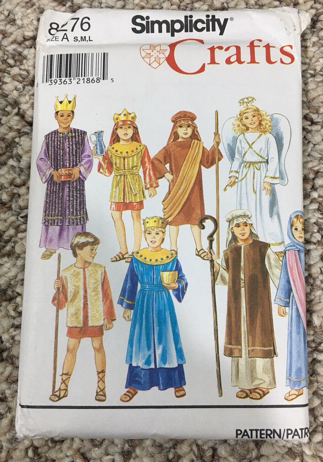 大規模セール 予約販売 Simplicity Pattern #8276 boy and girl S-M-L mostly Nativity Costume uncut