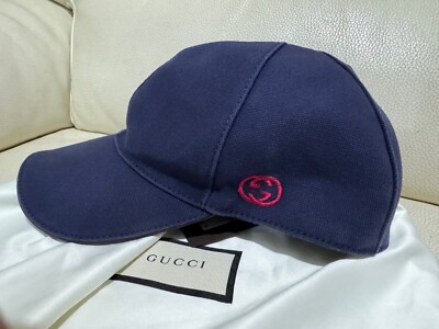 GUCCI BLUE CANVAS BASEBALL CAP GR. M MEDIUM NEU
