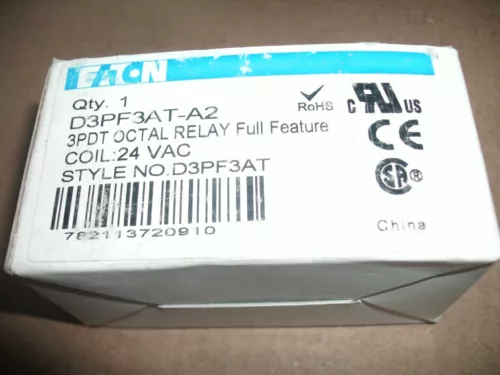 EATON D3PF3AT 3PDT OCTAL RELAY 24V COIL - 16 AVAILABLE