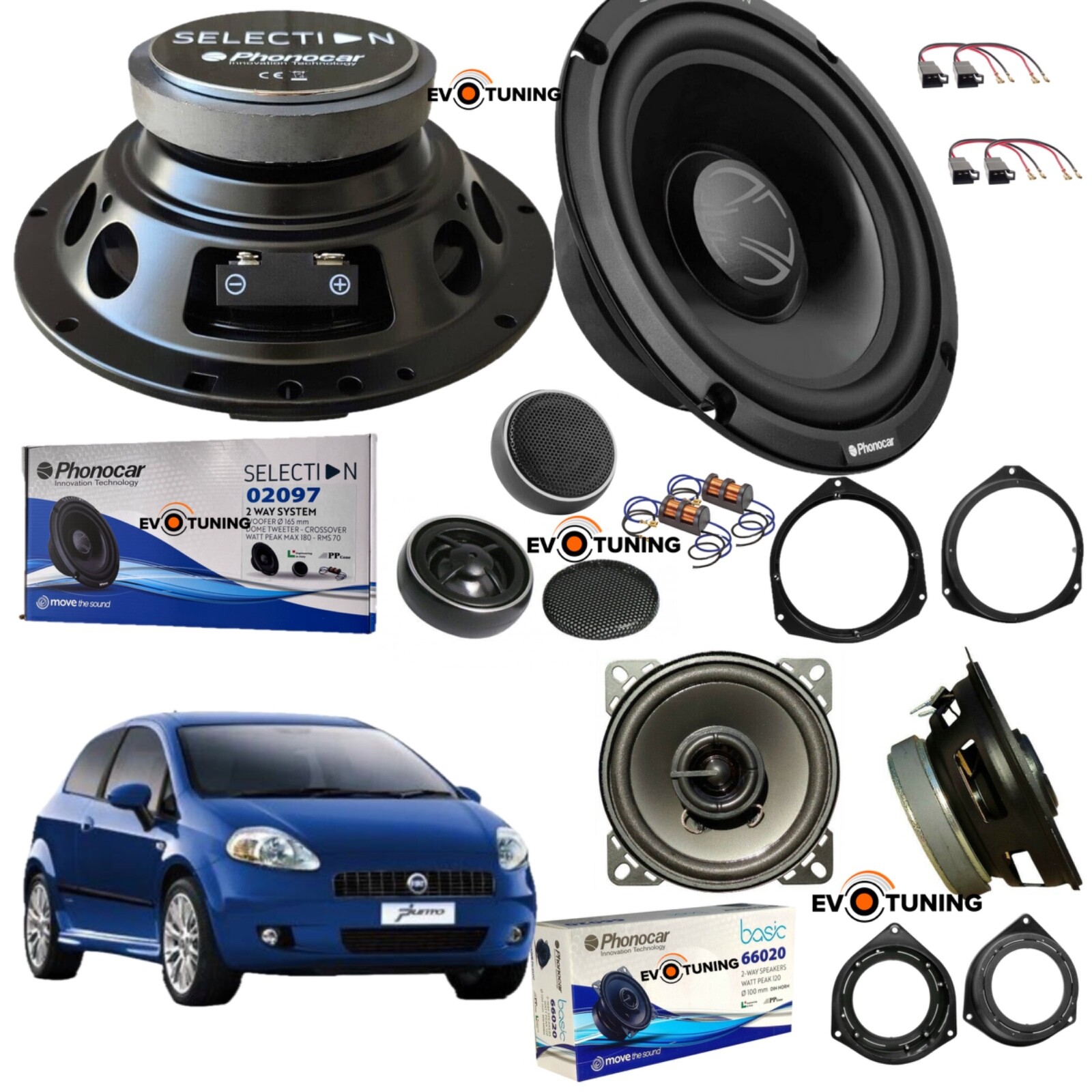 Upgrade Casse Phonocar Fiat Grande Punto | Kit 6 Altoparlanti 199