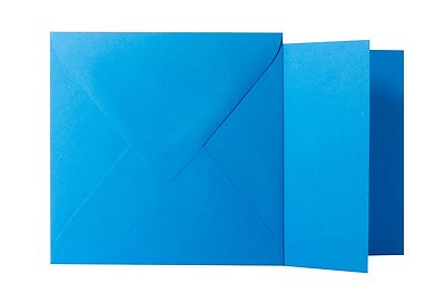 25x Briefumschläge + Klappkarten quadratisch Blau (15,5x15,5 cm / 15x15 cm)