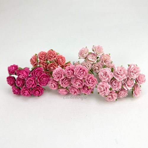 2cm Jasmine - Pink Tone Paper Flower Toppers Corsage Wedding headpiece basket R4 - 第 1/10 張圖片