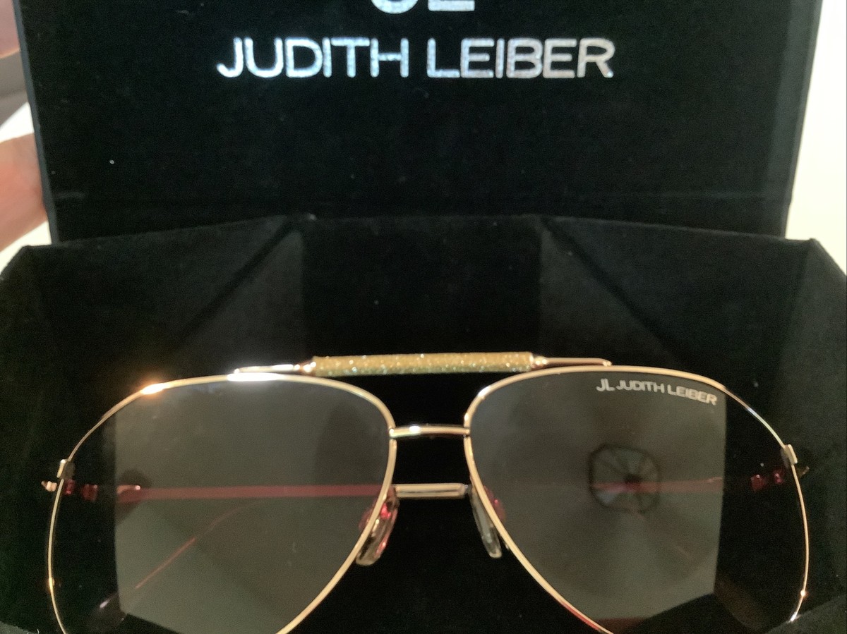 New unique Judith Lieber Glittery Aviator Sunglass JUDITH LEIBER Couture Crystal & Pearl Embellished Sunglasses  main image 2