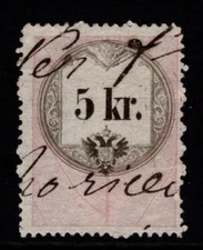 Lombardy Venetia 5k Rose Used White Paper Perf 13.5 - S36137