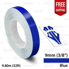 BLUE 3/8" 9mm Roll PIN STRIPE Car PinStriping Trim Line TAPE Decal Vinyl Sticker