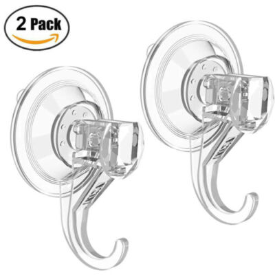 2PCS Heavy Duty Suction Cup Hook Cup Wall Wreath Hanger Window Shower Kitchen