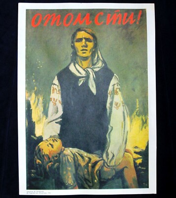 Poster Original Soviet Russia Propaganda Red Army Revenge Victory World War II