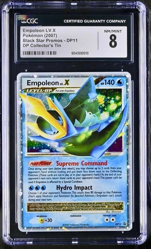 Pokemon EMPOLEON LV.X - 2007 D&P Black Star Promos #DP11 HOLO - CGC 8 - NM/MINT