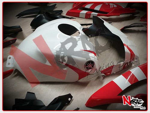 Kit Carena Completa ABS Verniciata Yamaha YZF R1 2007 2008 Replica Santander SBK - Imagen 5 de 7