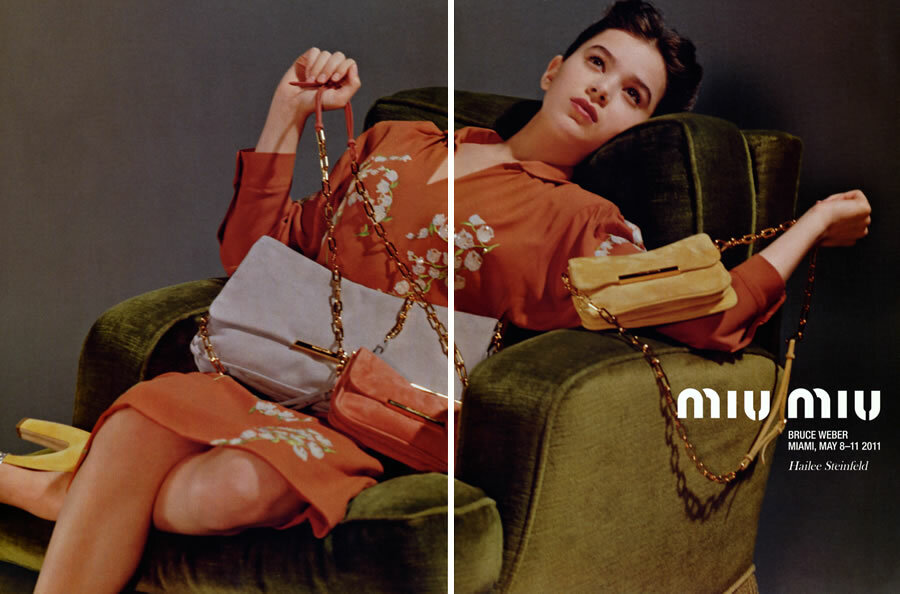 2011 Miu Miu Bruce Weber Hailee Steinfeld fashion 4-page MAGAZINE