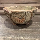 Weller Pottery Footed Ceramic Bowl Woodcraft Squirrel 1920s Vintage Art