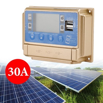 30A MPPT Bluetooth Solar Charge Controller Charger 12V/24V Battery Gold
