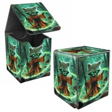 Card Deck Box, Card Storage Box Fits 100 Single Sleeved Cards, Large Capacit...
