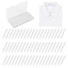 200 Pcs Collar Stays for Men's Dress Shirts, Plastic 2.75", White