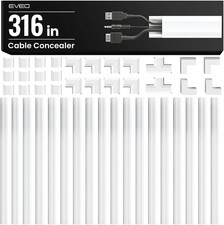 306  Cable Hider Wall - Cord Cover for Cable Management - White