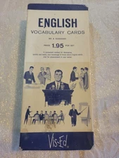 VINTAGE English Vocabulary Card Set Vis-Ed Dayton Visual Education Association