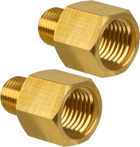 2 Pack Brass Pipe Fitting 1/8" NPT Male to 1/4" NPT Female Reducer Adapter US