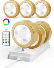 EZVALO Puck Lights with Charging Station,14 Colors RGB Under Cabinet Lighting...