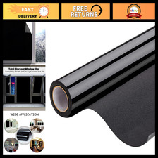 100 Light Blocking Blackout Window Film - Static Cling Room Darkening Tint 17.7