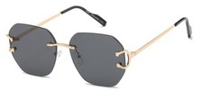 Rimless Sunglasses, Dark Lens, Geometric Shape, New with Tags