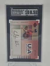 2005 U.D. USA JR. Clayton Kershaw Team Signatures RC Auto Black Ink /495 SGC 8.5