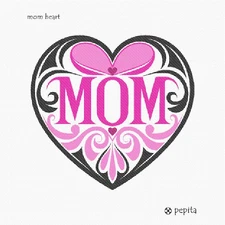Mom Heart Needlepoint Kit or Canvas