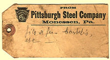 Guerre de 14-18 Etiquette de lot de fil de fer barbelé (Barbed wires) Pittsburgh