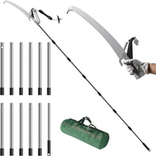 16.5foot telescoping tree pruner with 12section lightweight stainless steel pole