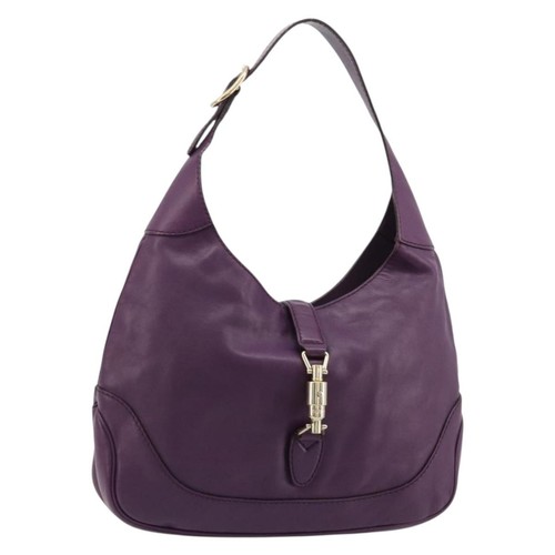 Gucci Jackie Original Shoulder Bag Leather Purple Handbag