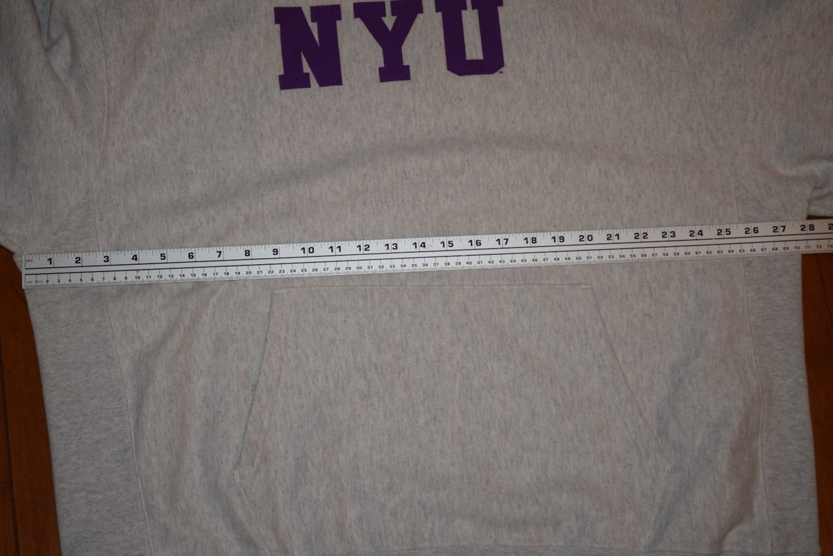 NYU New York University Champion Reverse Weave Hoodie Sweatshirt Men's XXL 2XL View 4