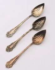 Grapefruit Spoons Avalon Oneida 1901 Silverplate Flatware Lot of 3 5 1/4 in