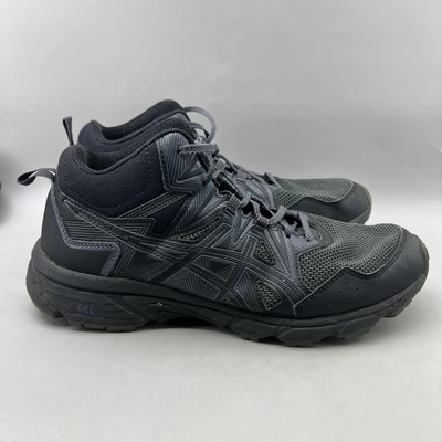 Asics Gel Venture 8 MT Trail Shoes Men Size 10.5 Black Gray Comfort Mid Sneakers