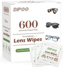 600 Count Lens Wipes for Eyeglasses Eye Glasses Cleaner Wipes Pre-moistened I...