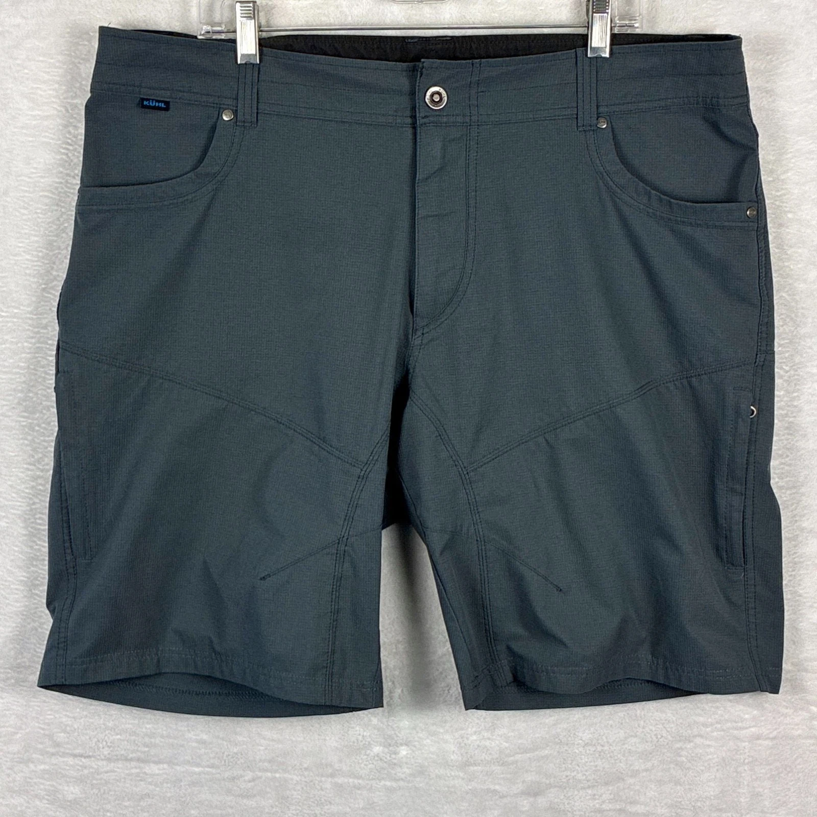 Kuhl Shorts Men 40 Gray Silencr Cargo Ripstop Hiking Backpacking Trekking Preppy