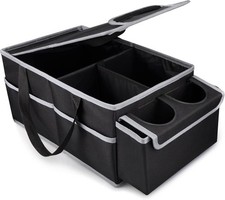 Auto Organizer Klappbar mit F�chern und Deckel f�r Beifahrersitz Schwarz