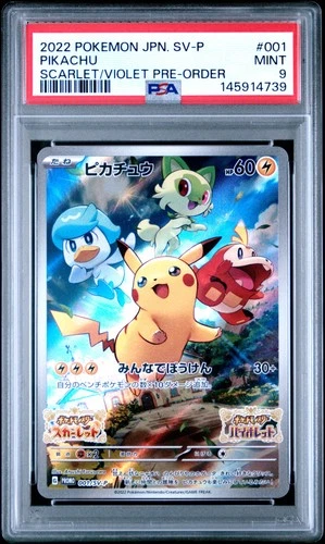 2022 POKEMON JPN SV PROMO SCARLET & VIOLET PRE-ORDER #001 PIKACHU PSA 9
