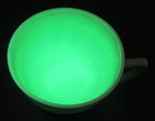2 Vintage Macbeth-Evans Cremax Bordette Green Glass Teacup Tea Cup Cups UV Glow — photo 4