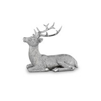 Deko Hirsch Figur 18 Cm Kunststein Silber Dekofigur Wildfigur Weihnachten Advent