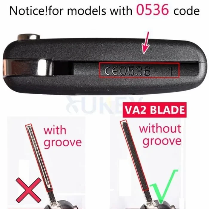 Pour Peugeot 308 207 307 3008 807 Citroën C2 C3 C4 - Coque de clé-porte à téléc - Image 3 of 4