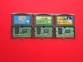 Sonic Game Boy Advance 1 2 3 Lot 3 Nintendo GBA THQ Games Authentic Saves Boom