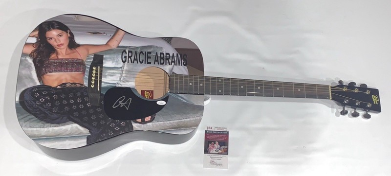 GRACIE ABRAMS SIGNED CUSTOM ACOUSTIC GUITAR GOOD RIDDANCE JSA COA