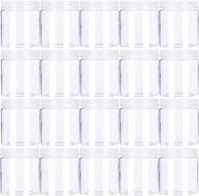 20 Pack 4oz/120ml Round Plastic Jars with Lids Empty Clear,Clear