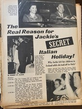 Jacqueline Kennedy, Jackie Onassis, Three Page Vintage Clipping, aa