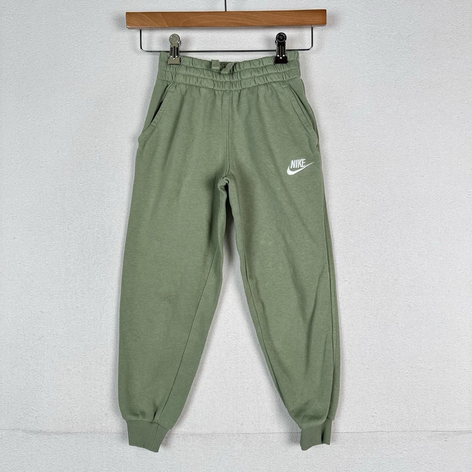 Dos pantalones de chándal Nike para niños pequeños (2) Club polar verde y azul puño acanalado XS Foto 2 de 4