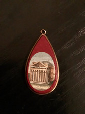 Antique Victorian MICRO MOSAIC PENDANT Italian 3.5cm H *Damage, Read Description