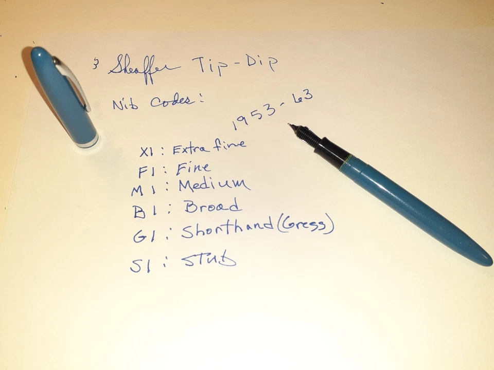 1956 Blue Sheaffer Craftsman Touchdown "Tip-Dip" restaurado - Imagem 4 de 4
