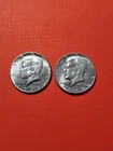 Two 1966 Kennedy Half Dollars 40% Silver One Dollar Face Value