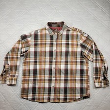 Ridgecut Toughwear plaid long sleeve flannel button front shirt size XL