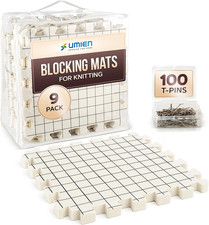 Blocking Mats for Knitting 9-Pack - Extra Thick Blocking Boards with Gr