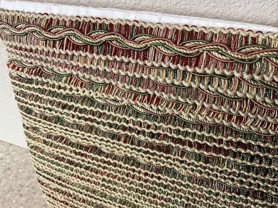 Cinta bordada de aproximadamente 12 yardas rosa, verde, rojo, amarillo mantequilla Foto 2 de 4